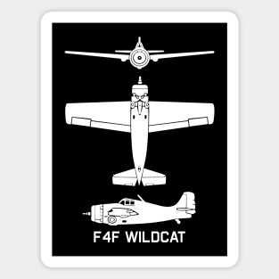 F4F Wildcat American WW2 Fighter Plane Cutout Silhouettes Gift Magnet